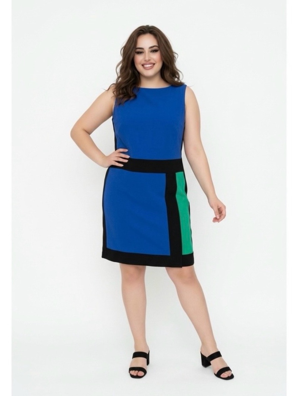 Lauren Ralph Lauren Blue & Green Dress- Colorblock- Size 18W